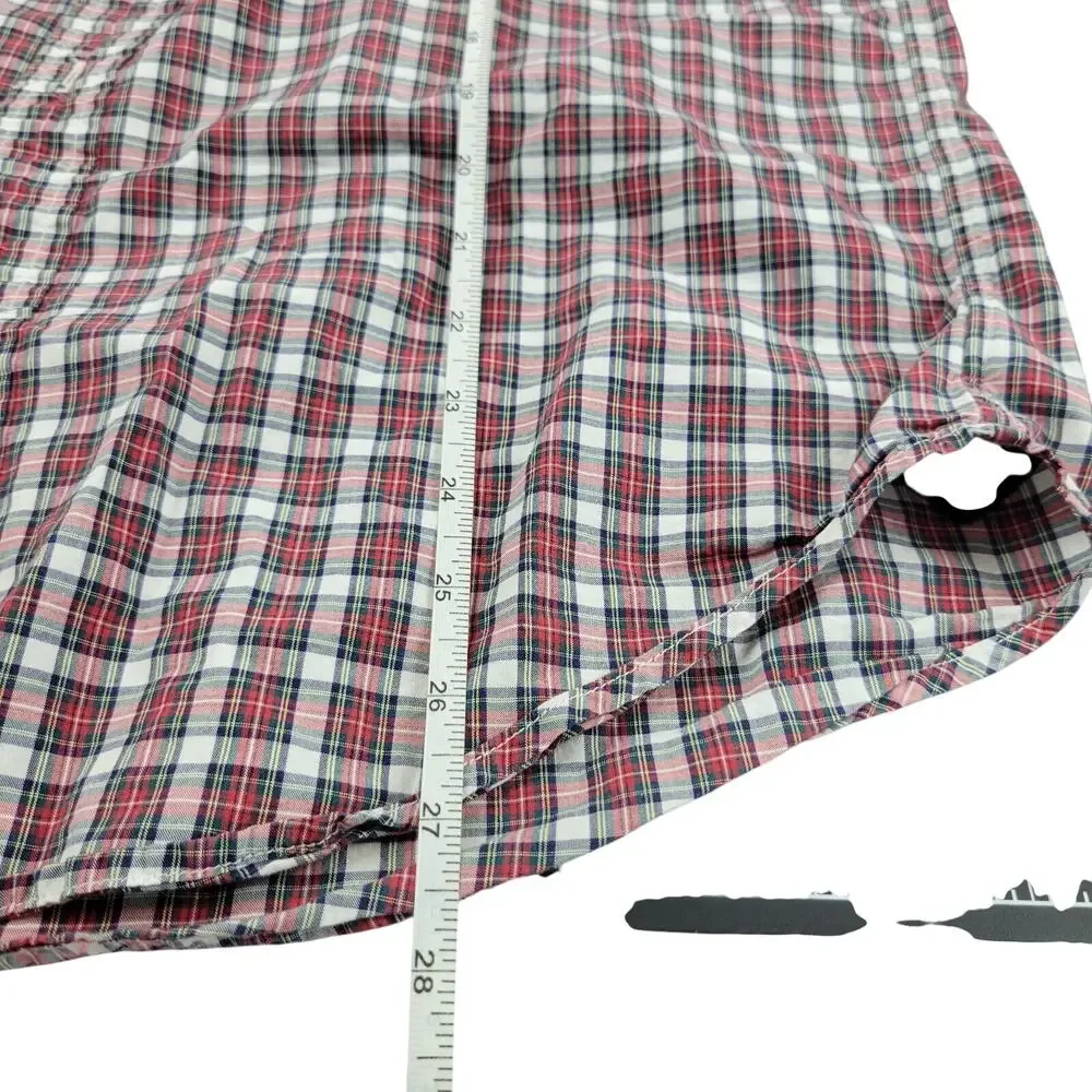 Polo Ralph Lauren Men's XS Shirt Button Down Red Plaid 100% Cotton 80s VTG